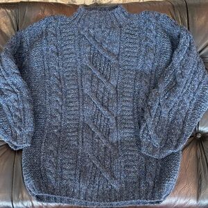 L.L. Bean Women's Blue Cable Knit Sweater